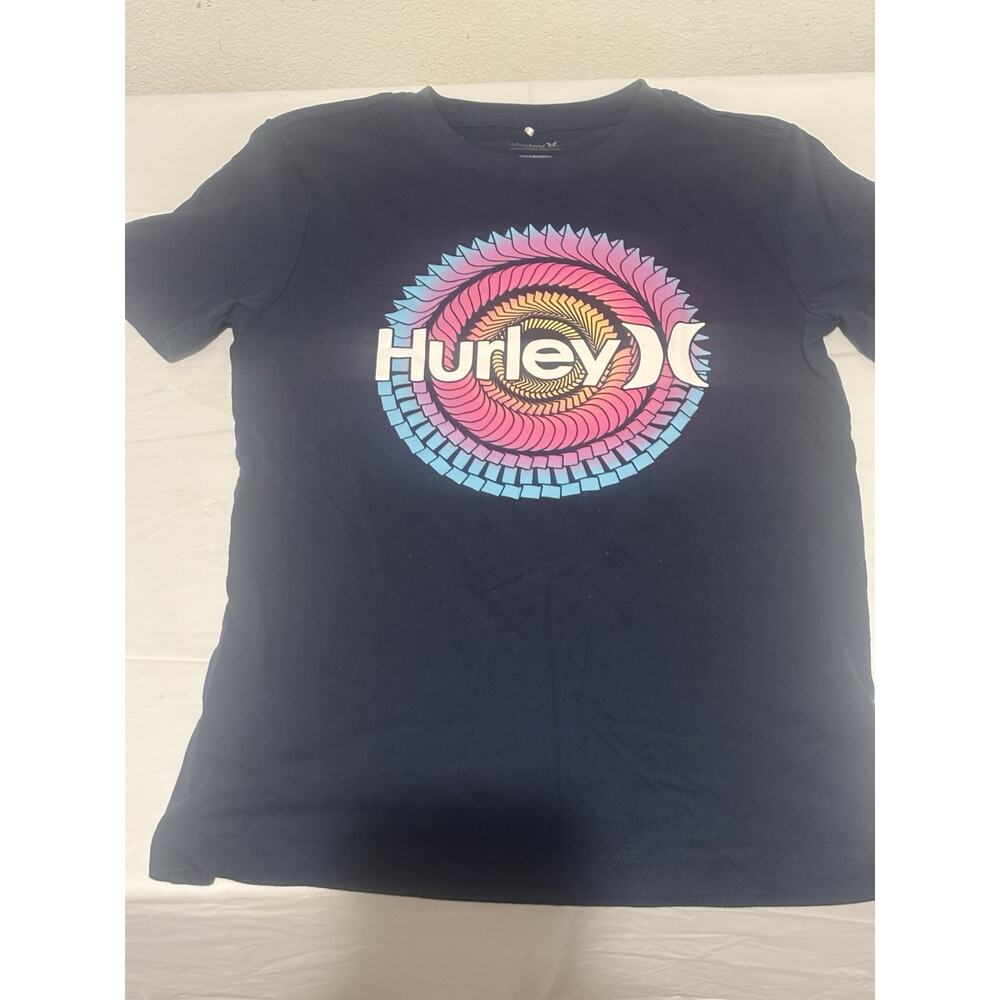 Boys Hurley 10/12 Blue Graphic Tee Crew Neck Short Sleeve T-Shirt Classic (A17)